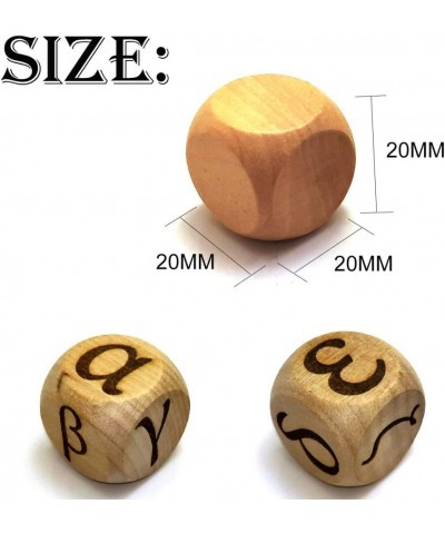 20MM Wood Dice Set Creative Design Greek Alphabet Pattern Wooden Rolling Dices Party Game Roll Decider 6 Pcs $15.14 Game Acce...