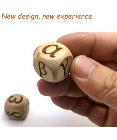 20MM Wood Dice Set Creative Design Greek Alphabet Pattern Wooden Rolling Dices Party Game Roll Decider 6 Pcs $15.14 Game Acce...