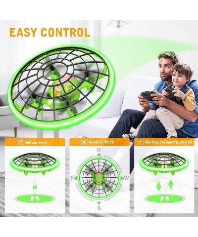 Drone Toys for Kids Cool Gifts for Boys and Girls Mini Drone with Green LED Light RC Drone with 3D Flips Headless Mode Altitu...