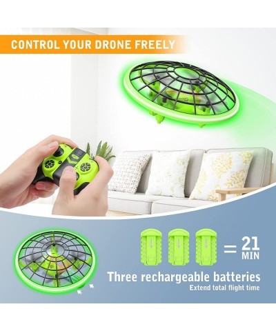 Drone Toys for Kids Cool Gifts for Boys and Girls Mini Drone with Green LED Light RC Drone with 3D Flips Headless Mode Altitu...