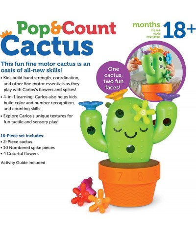 Carlos The Pop & Count Cactus - 16 Pieces Age 18+ Months Toddler Learning Toys Preschool Toys Educational Toys for Kids Gifts...