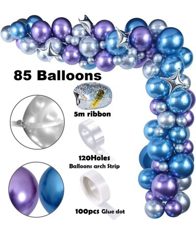 109PCS Outer Space Birthday Party Decoration Metallic Balloon Garland Arch Kit with Happy Birthday Galaxy Rocket Astronaut Mo...