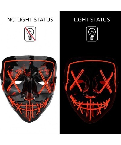 Halloween Mask LED Light up Mask Red Bundle with Purple for Festival Cosplay Halloween Costume Masquerade Parties $44.95 Kids...