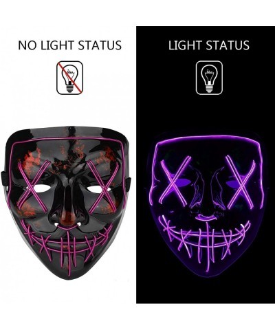 Halloween Mask LED Light up Mask Red Bundle with Purple for Festival Cosplay Halloween Costume Masquerade Parties $44.95 Kids...