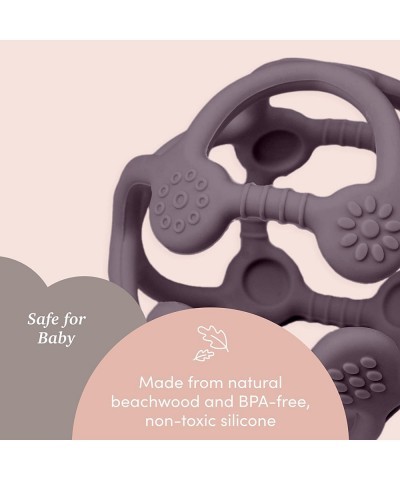 Sleeping Baby Teether - Multi Textured Non-Toxic Silicone - BPA-Free - Dark Purple Ball $16.35 Baby Teether Toys