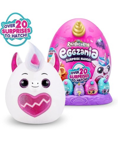 Eggzania Surprise Mania Series 1 (Unicorn) by ZURU Collectible Plush Stuffed Animal Surprise Eggs 5 Mini Eggs Stickers DIY Je...