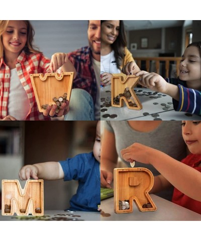 Personalized Letter Wood Piggy Bank Alphabet Piggy Bank for Kids Alphabet Letter Storage Tank Personalized Letters Coin Bank ...