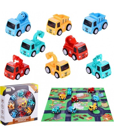 8 Pack Mini Cars Toys for Toddlers 2 3 Years Old Boys with Play Mat Friction Powered Construction Truck Toys for 2 Year Old B...