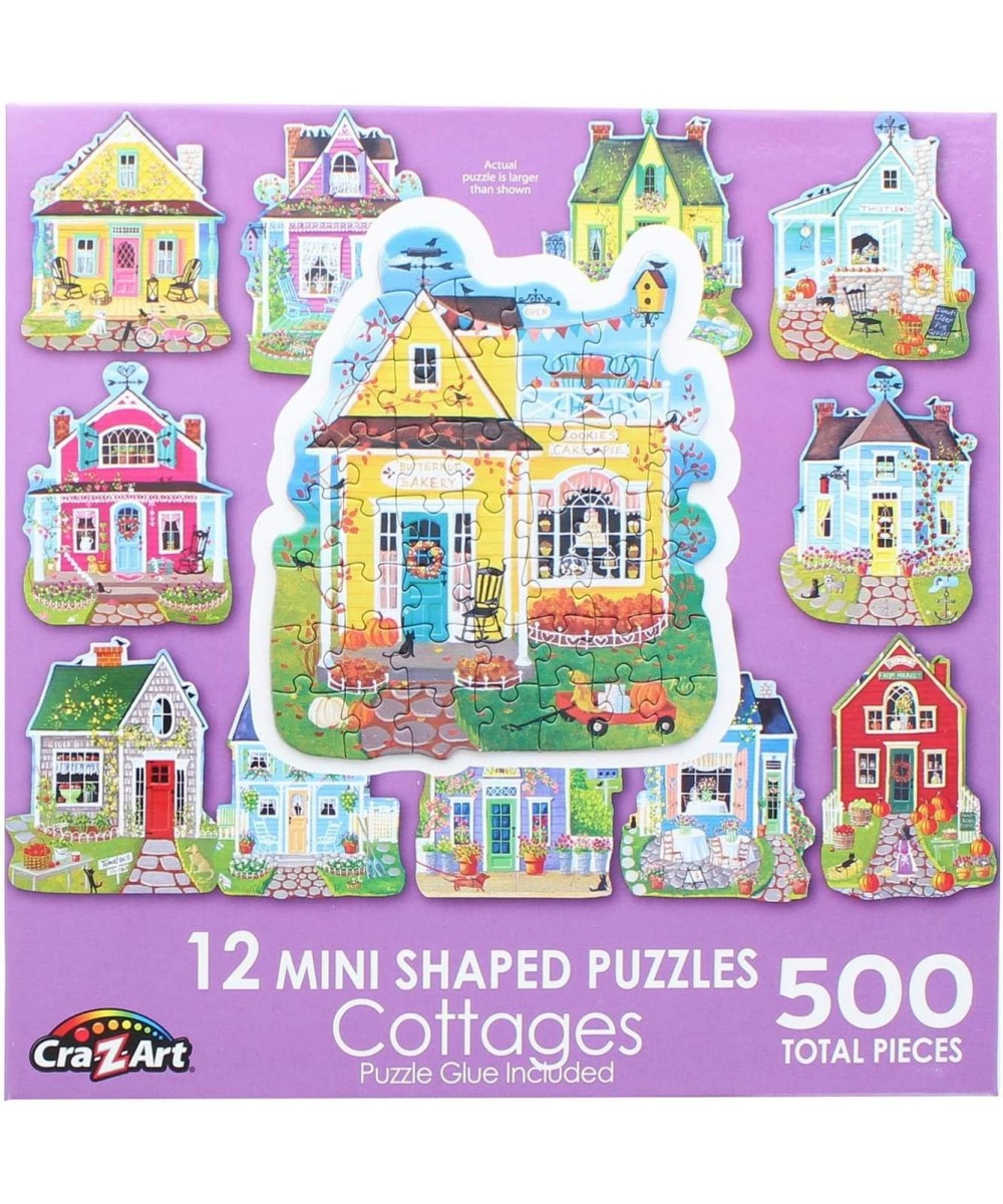 Sweet Cottages : A Collection of 12 Mini Shaped Puzzles Totaling 500 color coded pieces By Artist: Kim Leo $34.47 Board Games