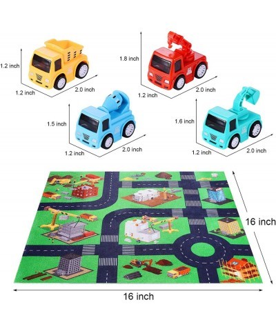 8 Pack Mini Cars Toys for Toddlers 2 3 Years Old Boys with Play Mat Friction Powered Construction Truck Toys for 2 Year Old B...