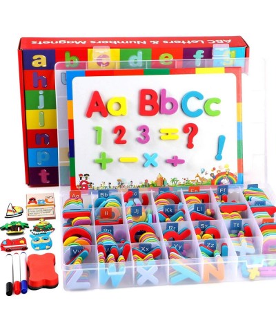 253 PCS Magnetic Letters and Numbers Kit with Double-Sided Magnetic Board and Storage Box Foam Alphabet ABC Refrigerator Magn...