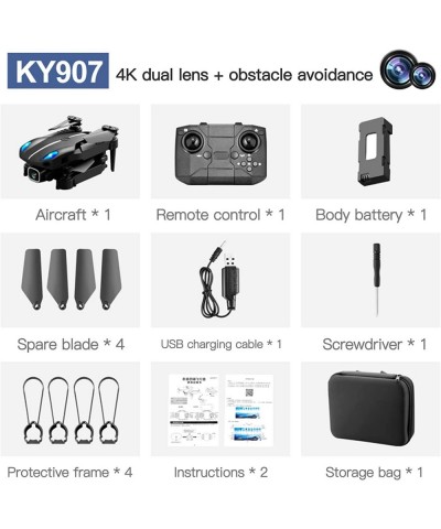 Mini Drone with 4K Dual Camera for Adults - KY907 RC Foldable Quadcopter Altitude Hold 3D Flips and Headless Mode One Key Sta...