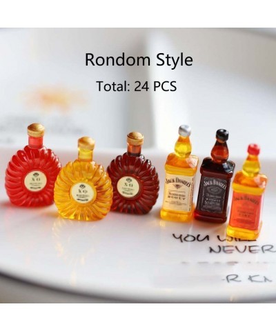 24PCS Miniature Mini Beer Drinks Decoration Dollhouse Glass Mixed Wine Resin Sets Simulation Instant Model Scene Tableware Do...