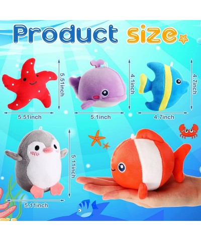 12 Pcs Mini Ocean Animal Plush Toys Sea Creatures Stuffed Toy Soft Plush Sea Life Small Stuffed Animals Plush Keychain Decora...