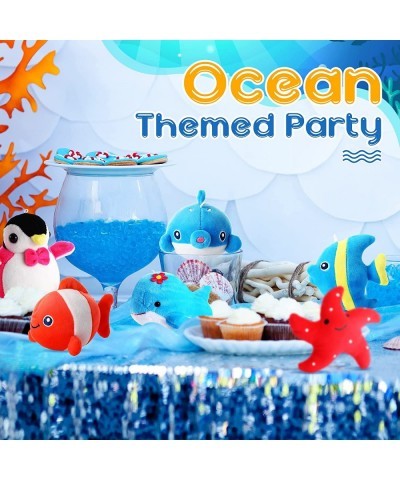 12 Pcs Mini Ocean Animal Plush Toys Sea Creatures Stuffed Toy Soft Plush Sea Life Small Stuffed Animals Plush Keychain Decora...