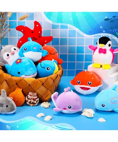 12 Pcs Mini Ocean Animal Plush Toys Sea Creatures Stuffed Toy Soft Plush Sea Life Small Stuffed Animals Plush Keychain Decora...