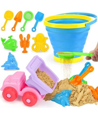 Beach Toys Set Foldable Beach Bucket Collapsible Seach Toys with Truck Sand Molds Beach Pails for Toddlers Indoor Outdoor $29...