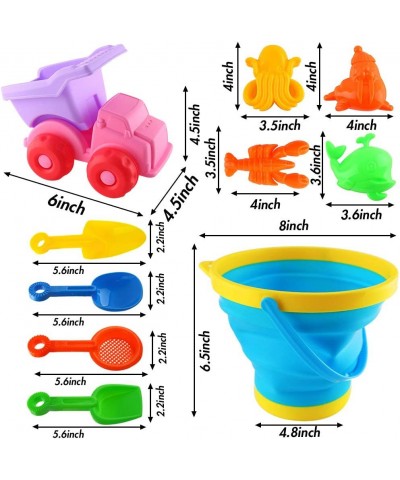 Beach Toys Set Foldable Beach Bucket Collapsible Seach Toys with Truck Sand Molds Beach Pails for Toddlers Indoor Outdoor $29...