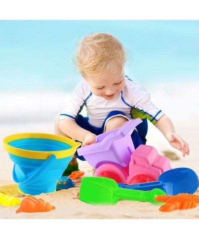 Beach Toys Set Foldable Beach Bucket Collapsible Seach Toys with Truck Sand Molds Beach Pails for Toddlers Indoor Outdoor $29...