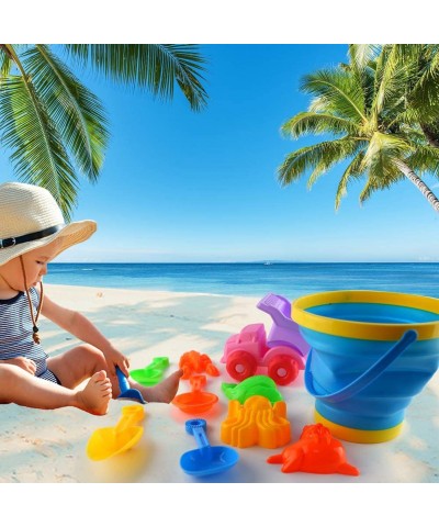 Beach Toys Set Foldable Beach Bucket Collapsible Seach Toys with Truck Sand Molds Beach Pails for Toddlers Indoor Outdoor $29...