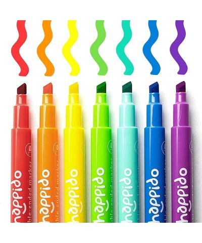 Happido Double-Ended Markers 24 Colors - Non-Toxic Brightly Colored Markers for Kids Coloring Drawing Crafts and More Comes w...