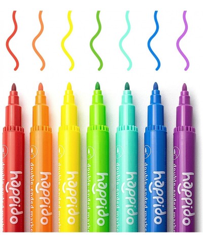 Happido Double-Ended Markers 24 Colors - Non-Toxic Brightly Colored Markers for Kids Coloring Drawing Crafts and More Comes w...