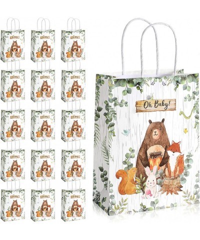 16 Pieces Woodland Baby Shower Party Bags Bear Themed Decorations Woodland Gift Bags Woodland Animals Goodie Bags Candy Treat...