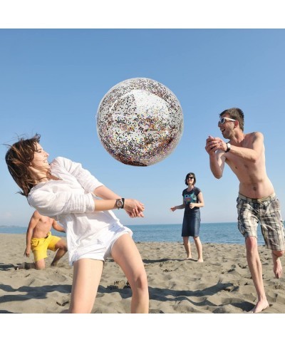 Beach Ball Jumbo Pool Games Ball Giant Glitter Inflatable Clear Beach Ball Water Play Toys Balls Beach Party Decorations Summ...