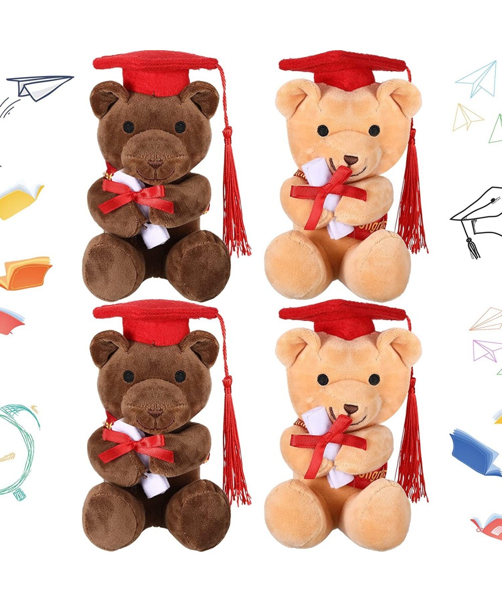 4 Pieces Graduation Bear Class of 2022 Graduation Bear Graduation Plush Bear with Cap Bear Graduation Gift Stuffed Graduation...