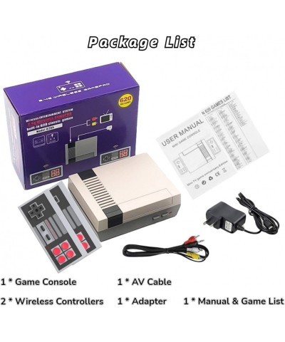 Retro Game Console with 620 Video Games Classic Mini Game System with Wireless Controller AV Output Plug and Play Retro Toys ...