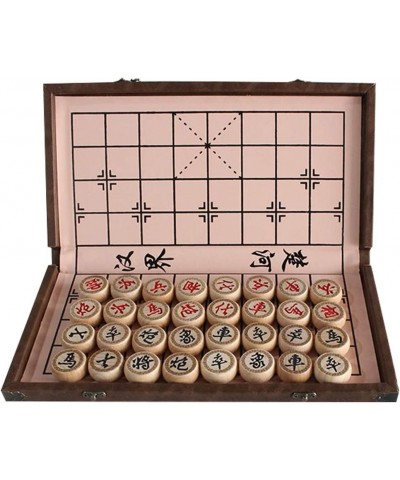 15 inch Chinese Chess Set with PU Leather Foldable Board Xiangqi Portable Chinese Chess Game Set Strategy Xiang Qi Board Game...