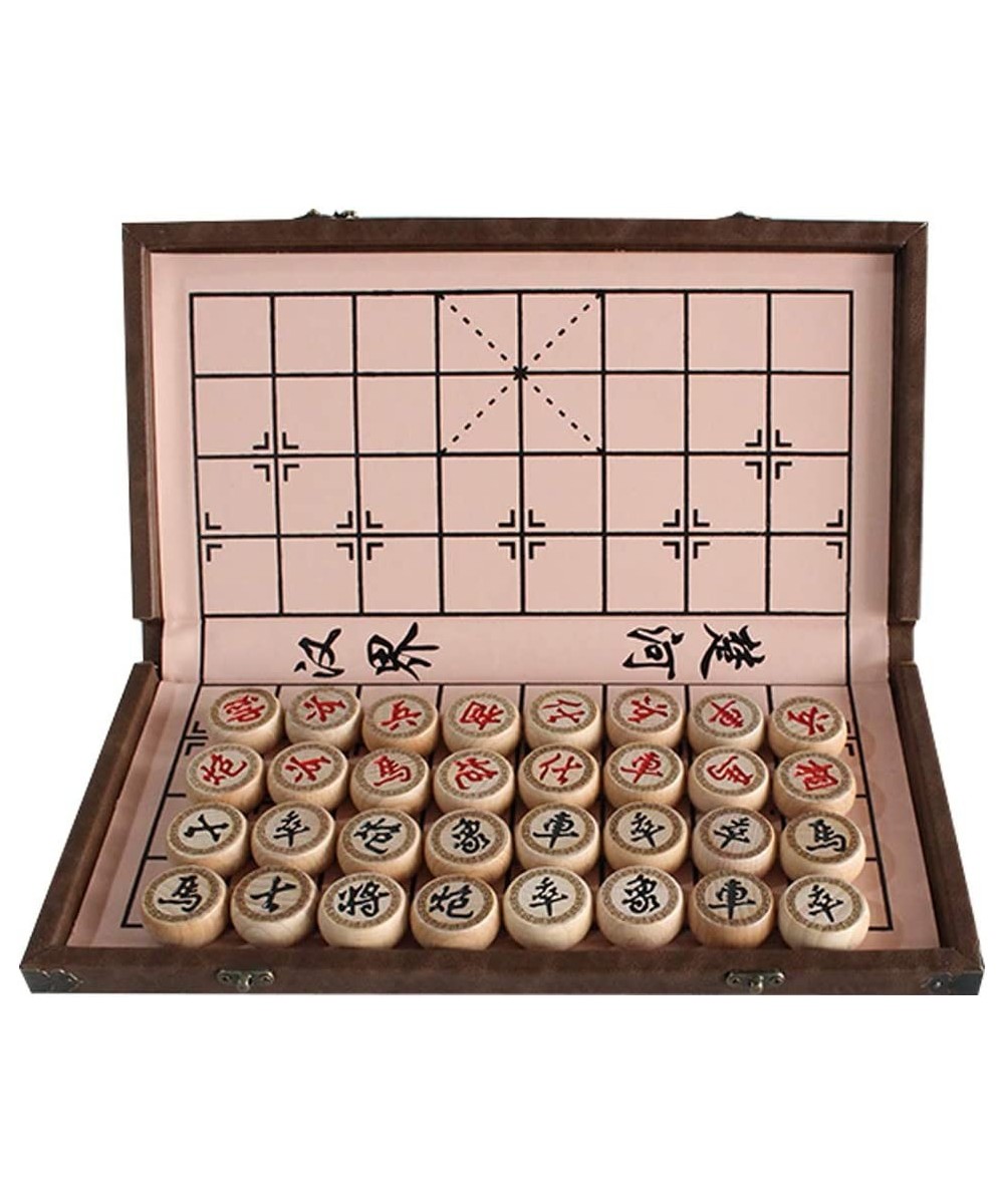 15 inch Chinese Chess Set with PU Leather Foldable Board Xiangqi Portable Chinese Chess Game Set Strategy Xiang Qi Board Game...