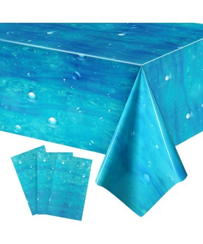 3 Pcs Underwater Bubbles Table Cover Ocean Waves Tablecloth Bubble Water Print Plastic Table Cover for Ocean Under The Sea Be...