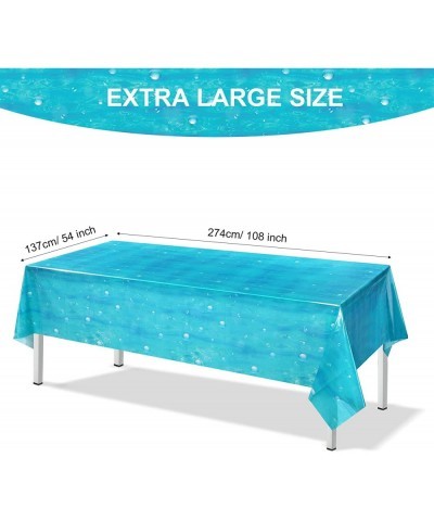 3 Pcs Underwater Bubbles Table Cover Ocean Waves Tablecloth Bubble Water Print Plastic Table Cover for Ocean Under The Sea Be...