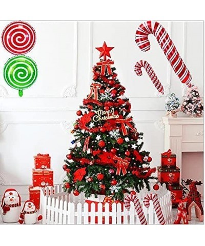 16 Pcs Christmas Candy Cane Foil Mylar Balloons Big Xmas Birthday Party Decoration Supplies Photo Backdrop Red And Green Swee...