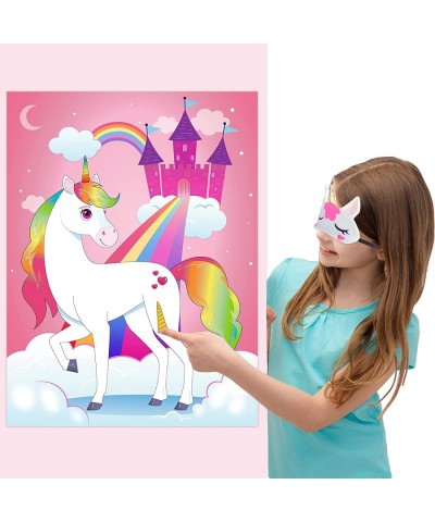 JOYIN 24 Pieces Pin The Unicorn Horn and Make a Face Sticker Mix and Match Favors Party Games Unicorn Themed Party Games Art ...