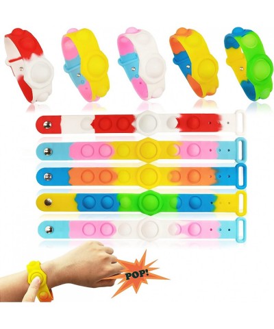 Pop Wristband Fidget Toys 5 Pack Fidget Bracelet Autism Sensory Toys Push Bubble Silicone Bracelet Toy for Kids and Adults An...